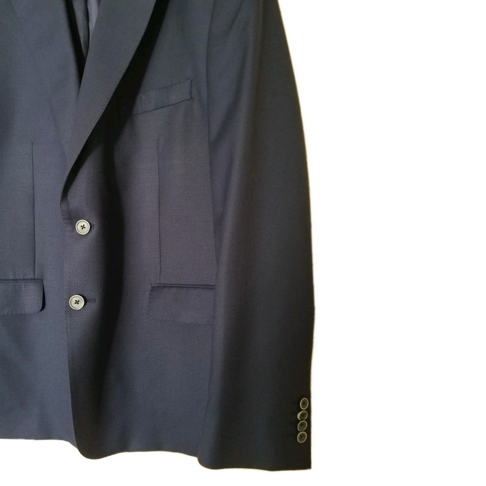 Joseph Abboud Wool Blazer Mens 48 Navy Blue Excellent Angelico Super 100s Italy